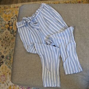 LOFT Sky Blue and White Striped Garment